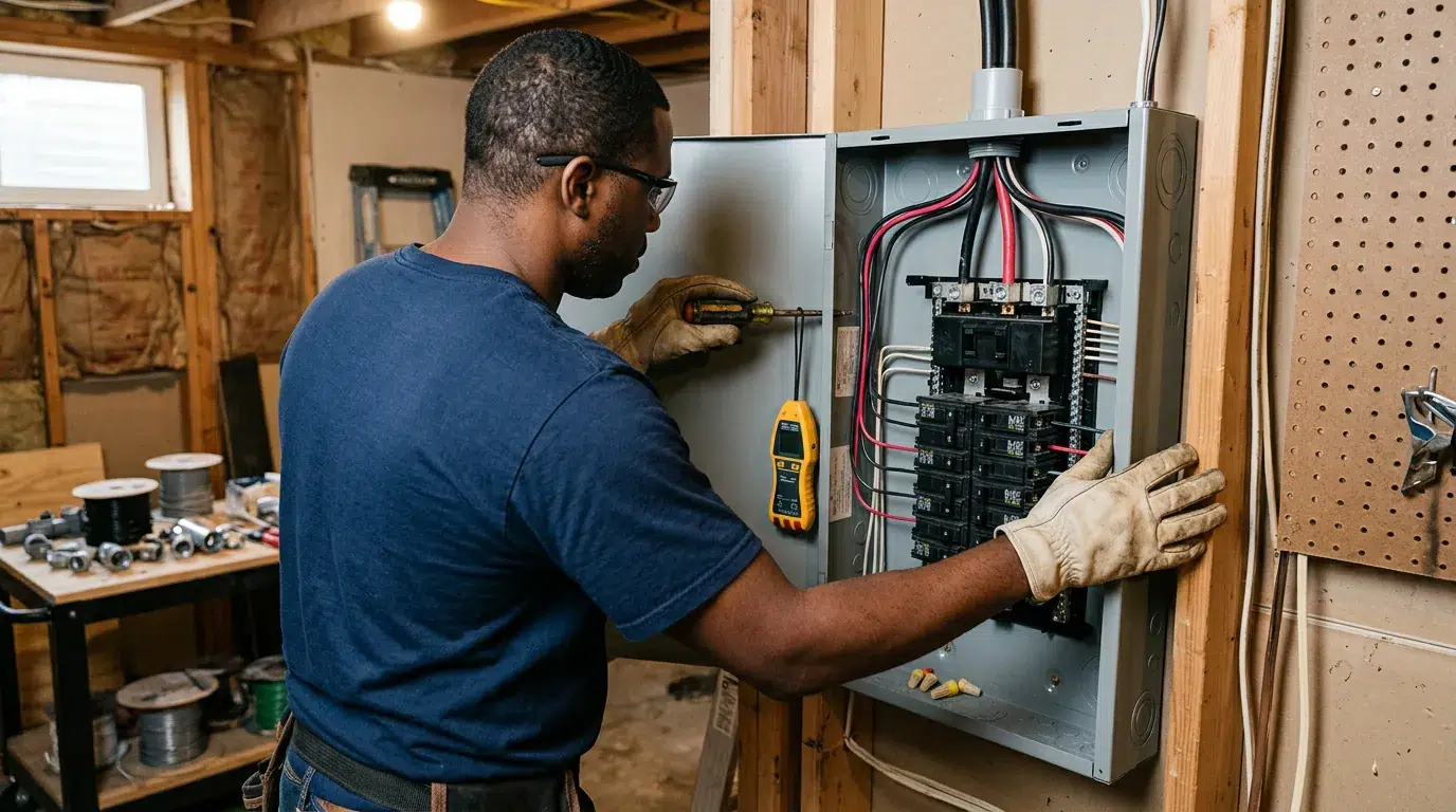 Dedicated 240-volt EV charger circuit and breaker at a residential electrical panel